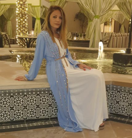 Arabian Style Robe - Blue/White